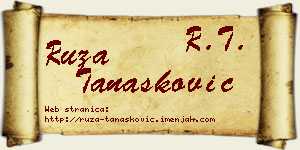 Ruža Tanasković vizit kartica
